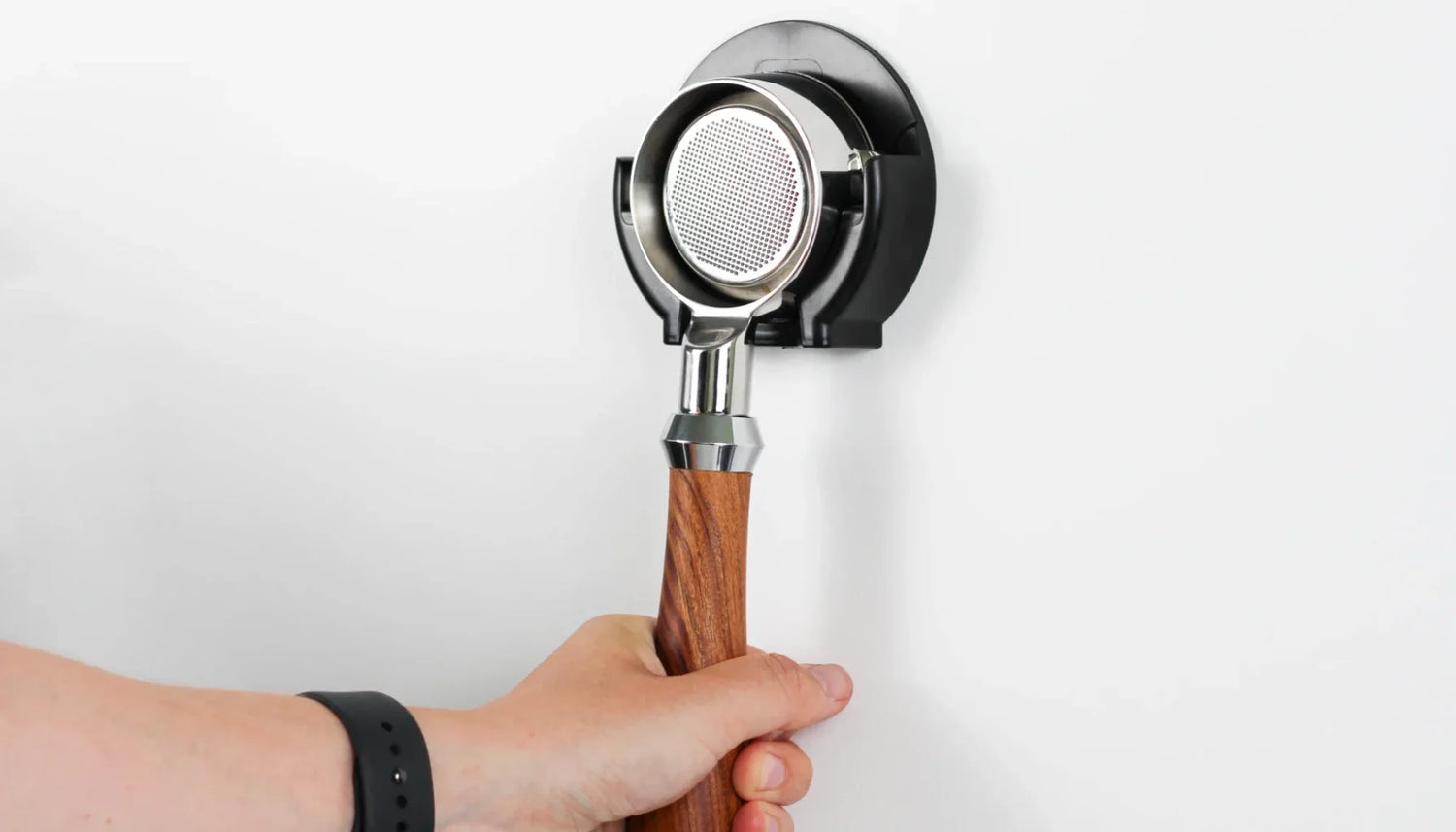 Wandhouders voor portafilter en piston – ophangen, opbergen, tonen