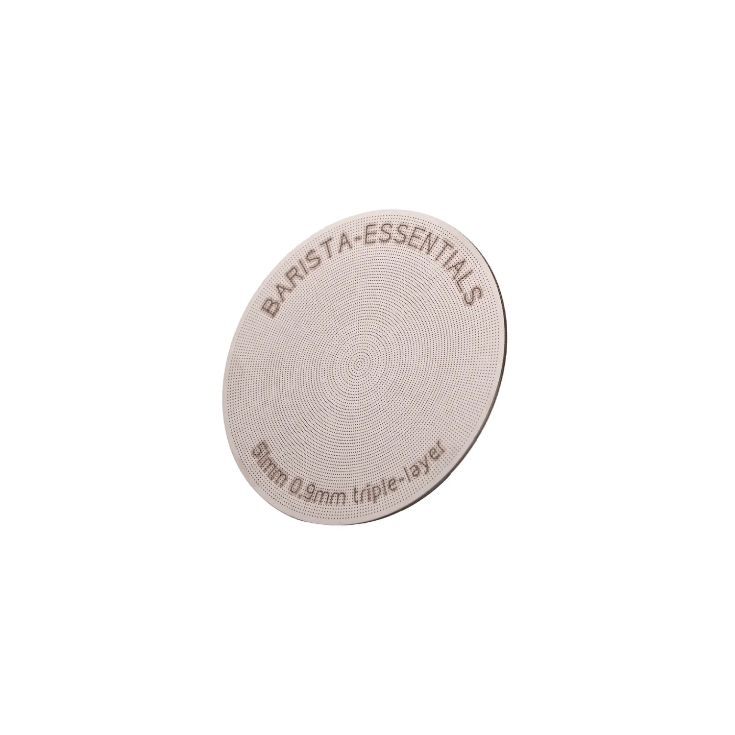 Barista Essentials Puck Screen V2 51mm van RVS met triple-layer filter voor compacte portafilter espressomachines.