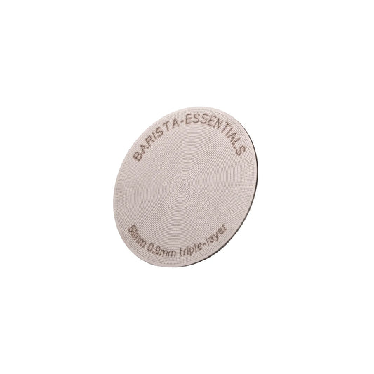 Barista Essentials Puck Screen V2 51mm van RVS met triple-layer filter voor compacte portafilter espressomachines.