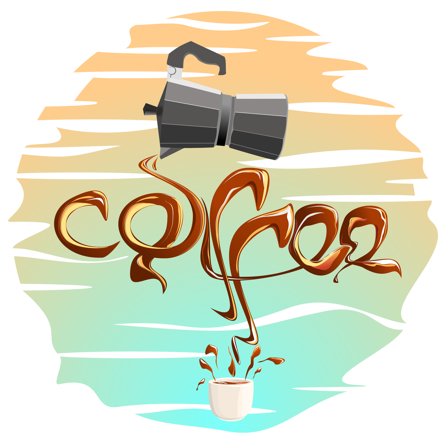 Koffie design van percolator en coffee tekst op rug van hoodie