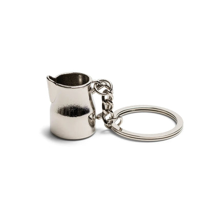 Barista sleutelhanger in de vorm van een melkkan – origineel kleinigheidje voor koffieliefhebbers