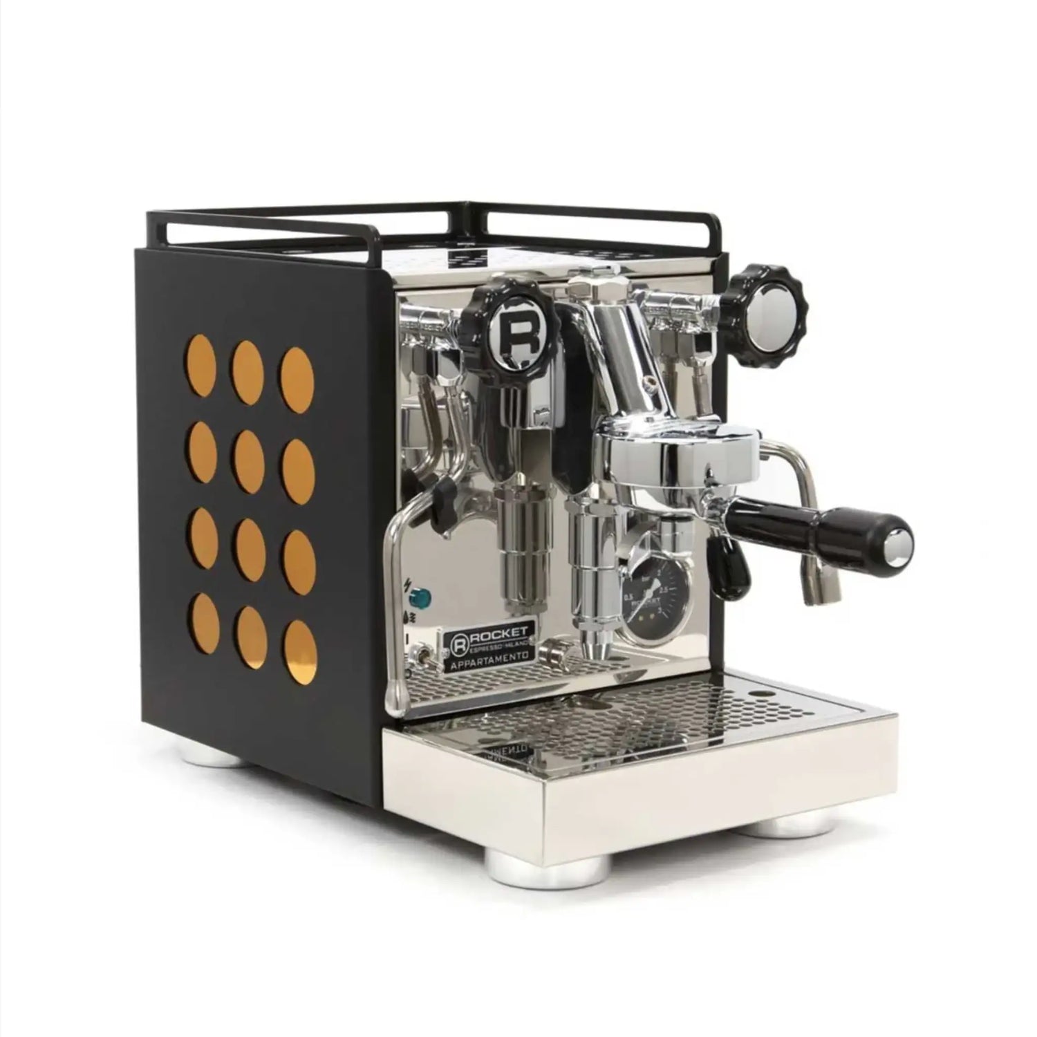 Rocket espressomachine waarop een prive barista workshop aan huis gegeven wordt.