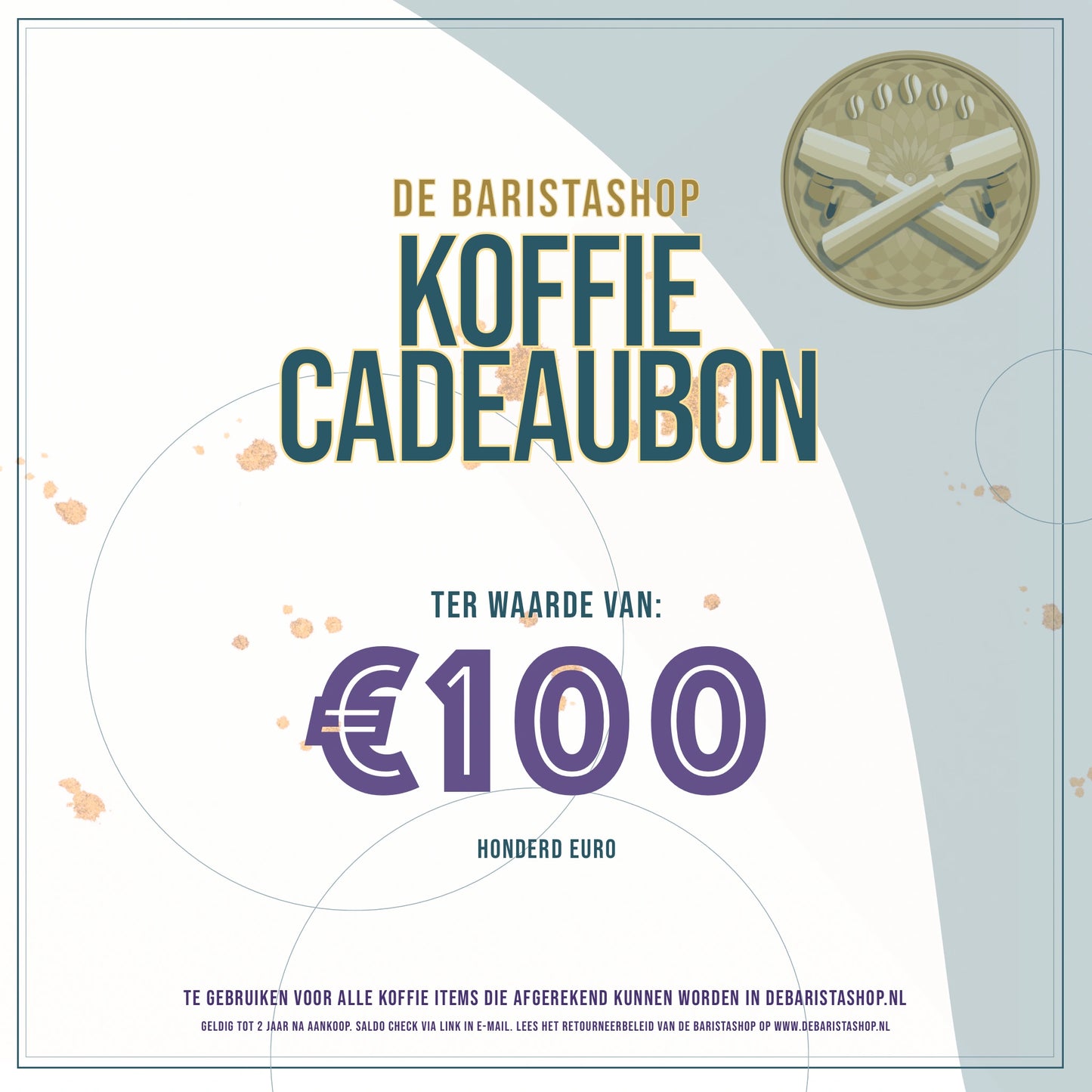 Cadeaubon waardebon giftcard koffie barista 100 euro koffieliefhebber.