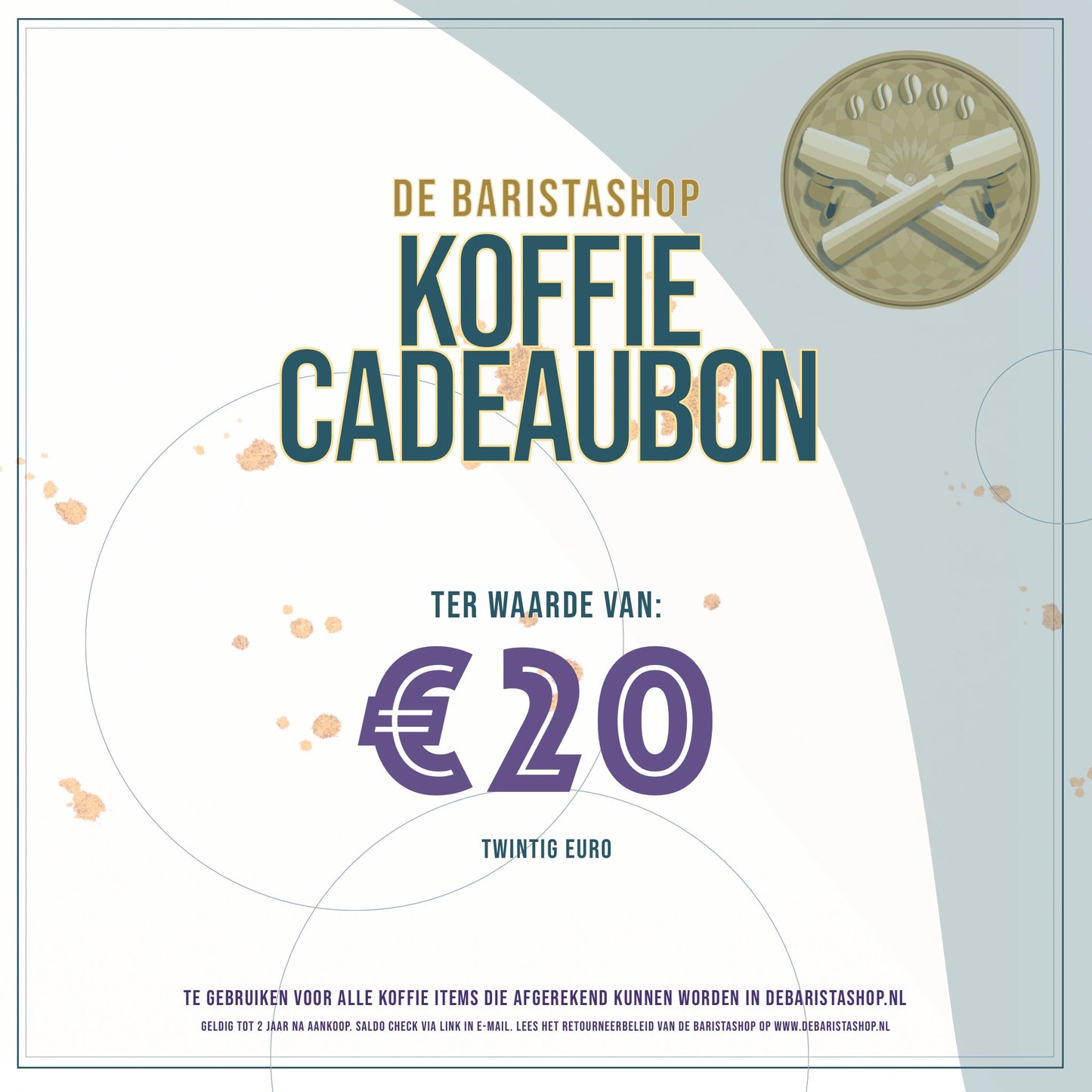 Cadeaubon waardebon giftcard koffie barista 20 euro koffieliefhebber.