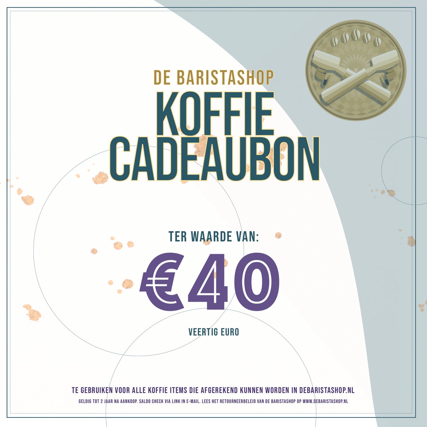 Cadeaubon waardebon giftcard koffie barista 40 euro koffieliefhebber.