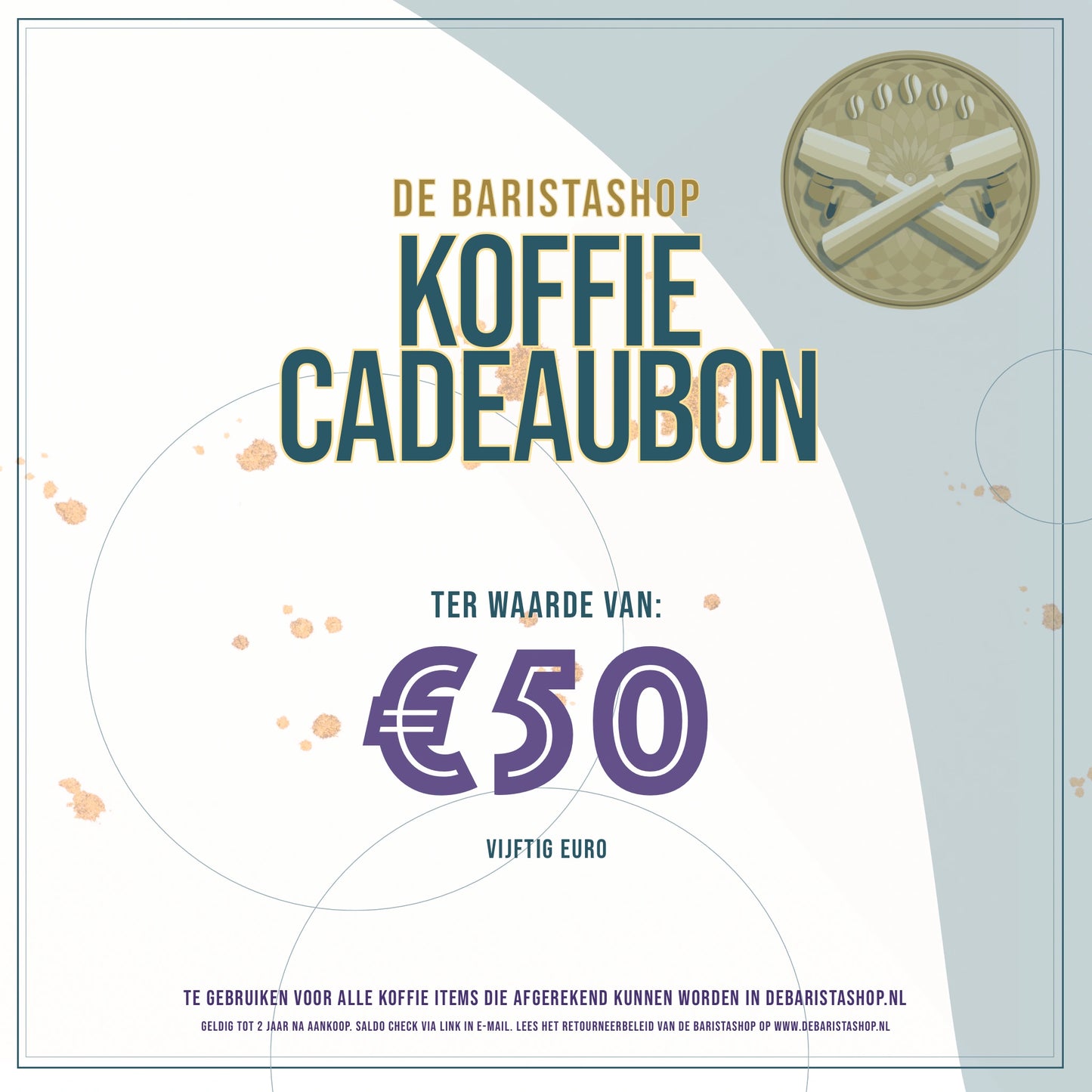 Cadeaubon waardebon giftcard koffie barista 50 euro koffieliefhebber.