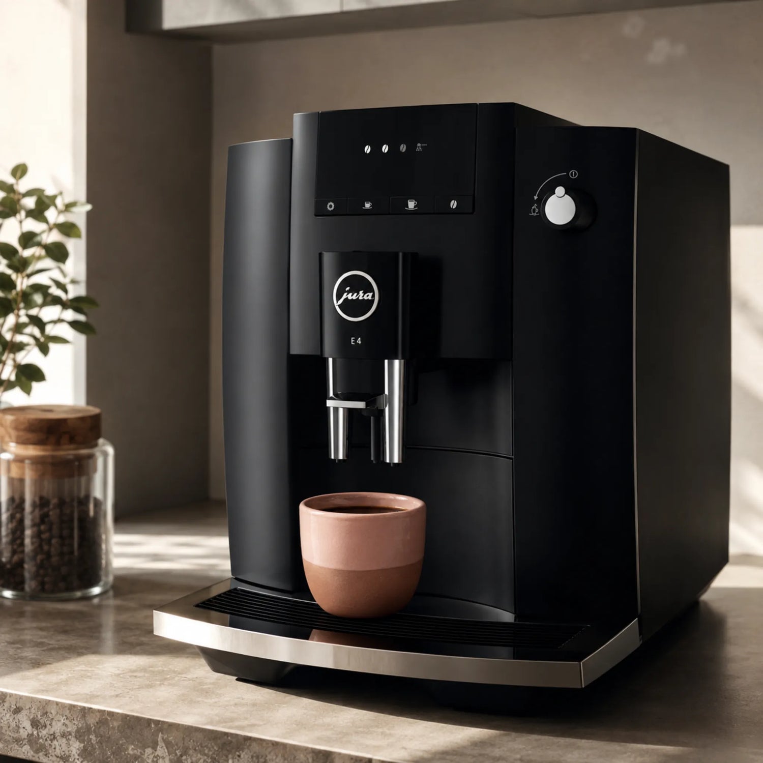 Compacte Jura koffiemachine voor espresso en zwarte koffie thuis