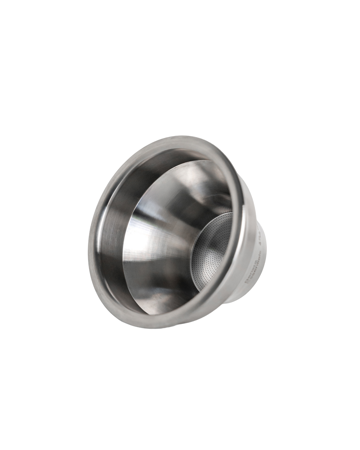 RVS convex filterbakje van 58 mm met taps toelopende binnenkant