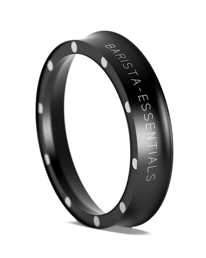 Zwarte Barista Essentials doseerring van 58 mm met magneten aan de onderzijde