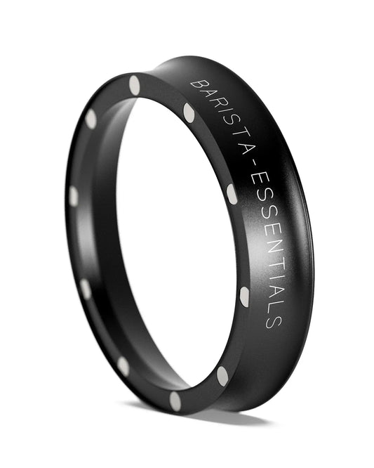 Zwarte Barista Essentials doseerring van 58 mm met magneten aan de onderzijde