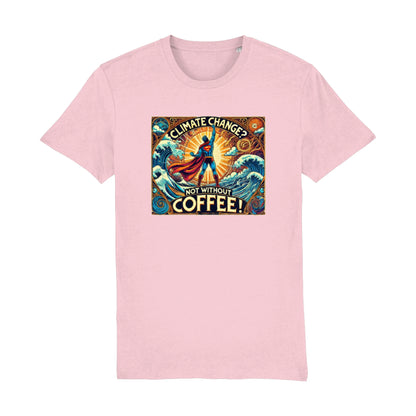 eco vriendelijk superheld klimaatverandering koffie design tshirt roze Barista Shop