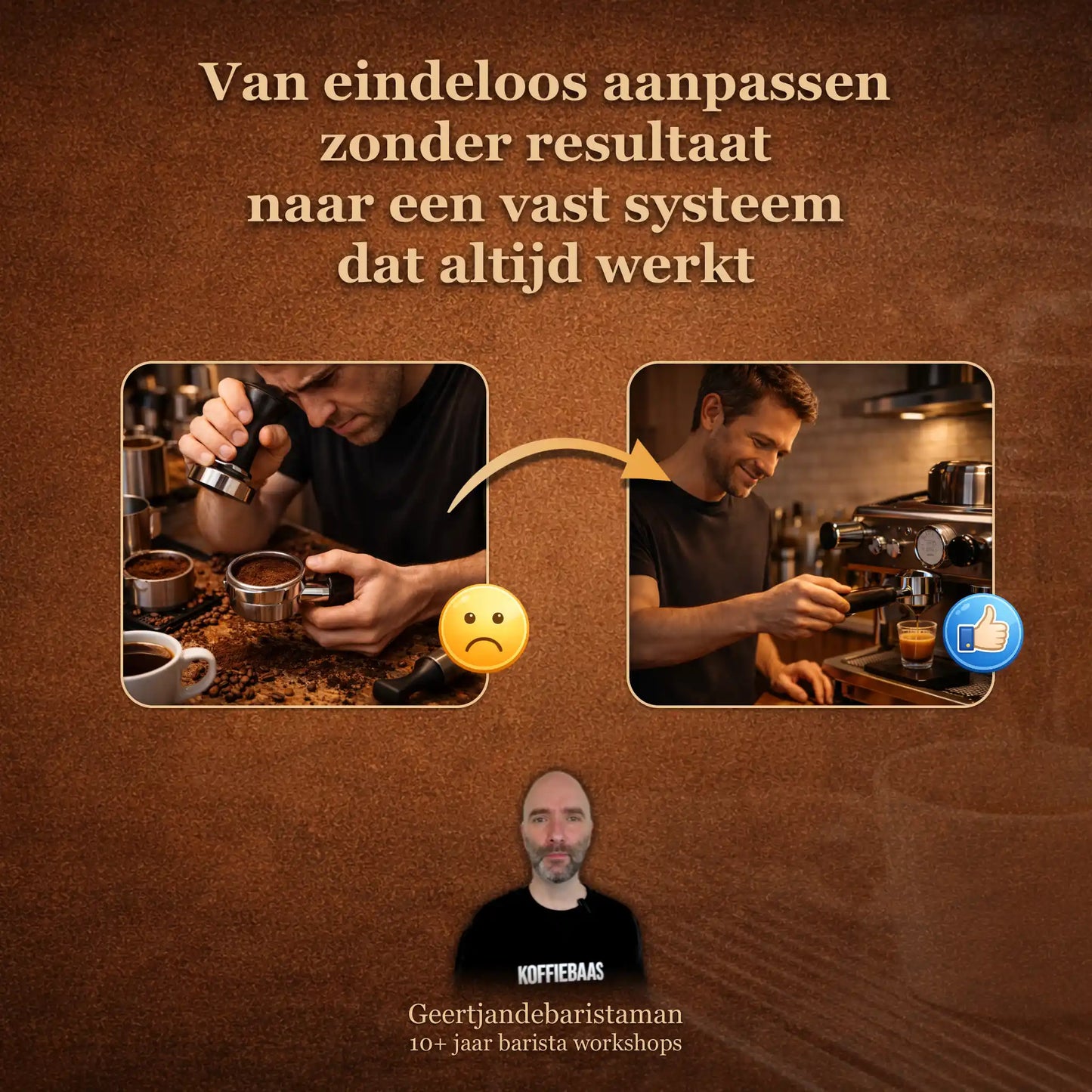 Van eindeloos aanpassen zonder resultaat naar consistente espresso met vaste extractie en controle over smaak