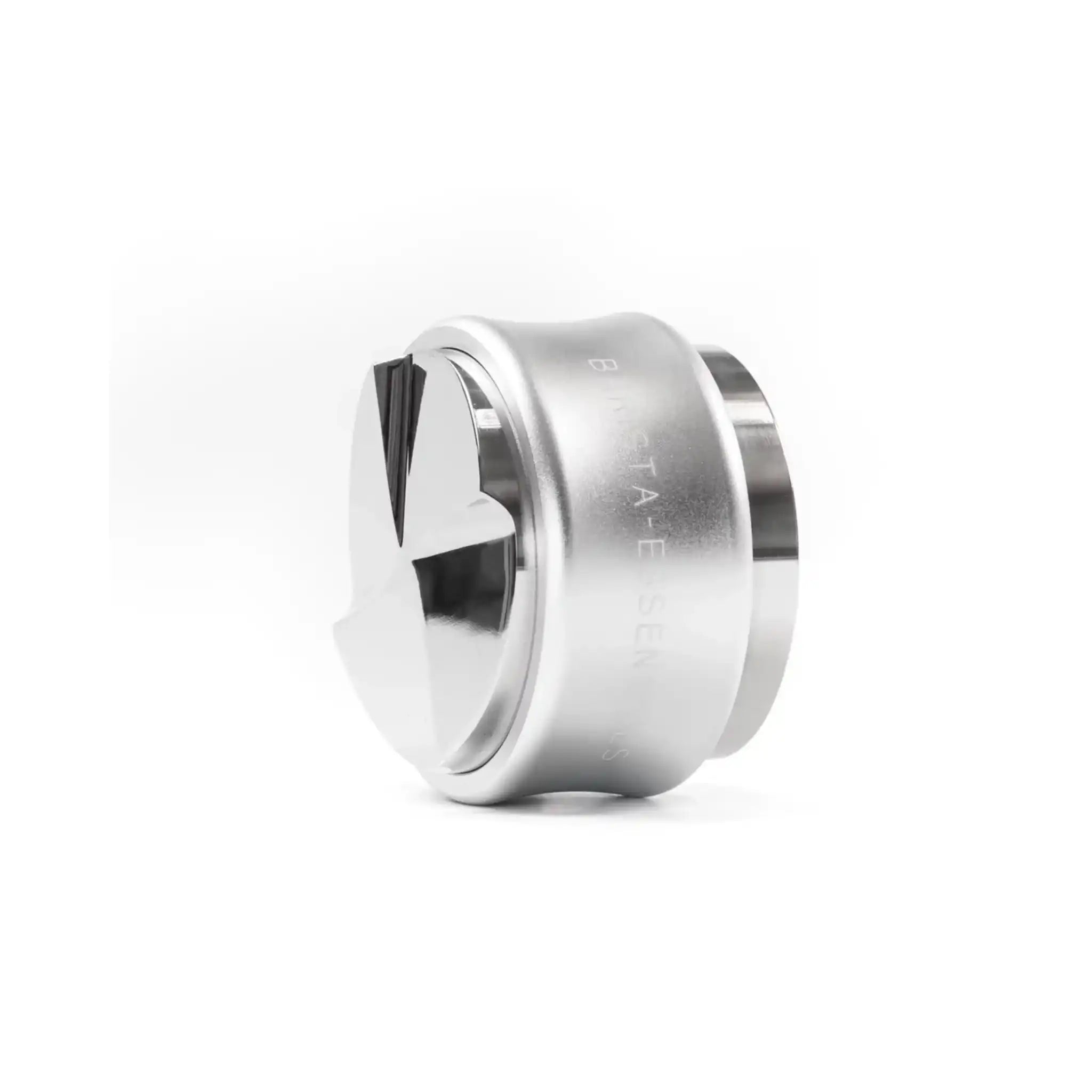 Espresso verdeler en tamper 58 mm in zilver voor nauwkeurige puck opbouw bij ECM en Rancilio espressomachines