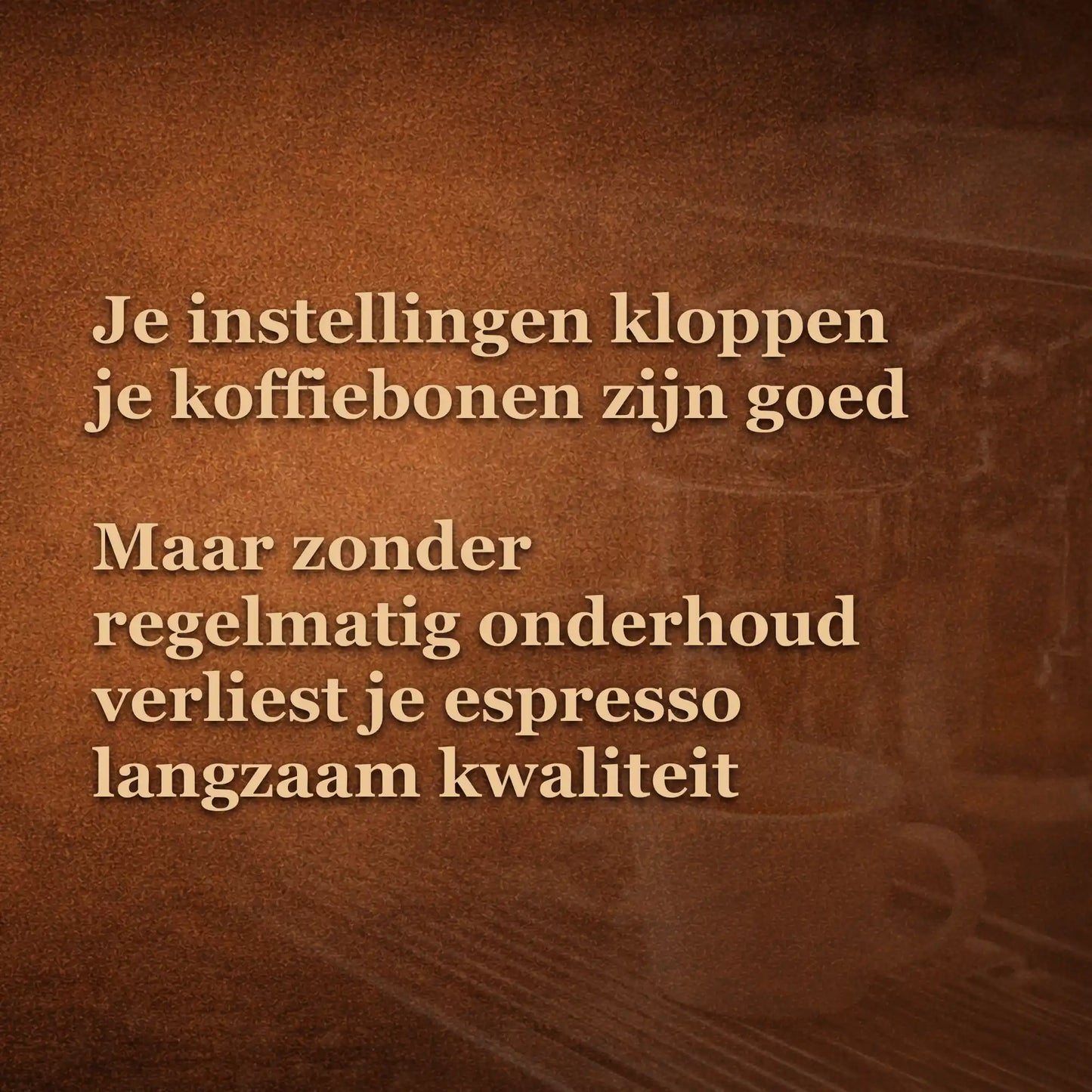 Espresso die slechter smaakt ondanks juiste instellingen en goede koffiebonen door vervuilde machine