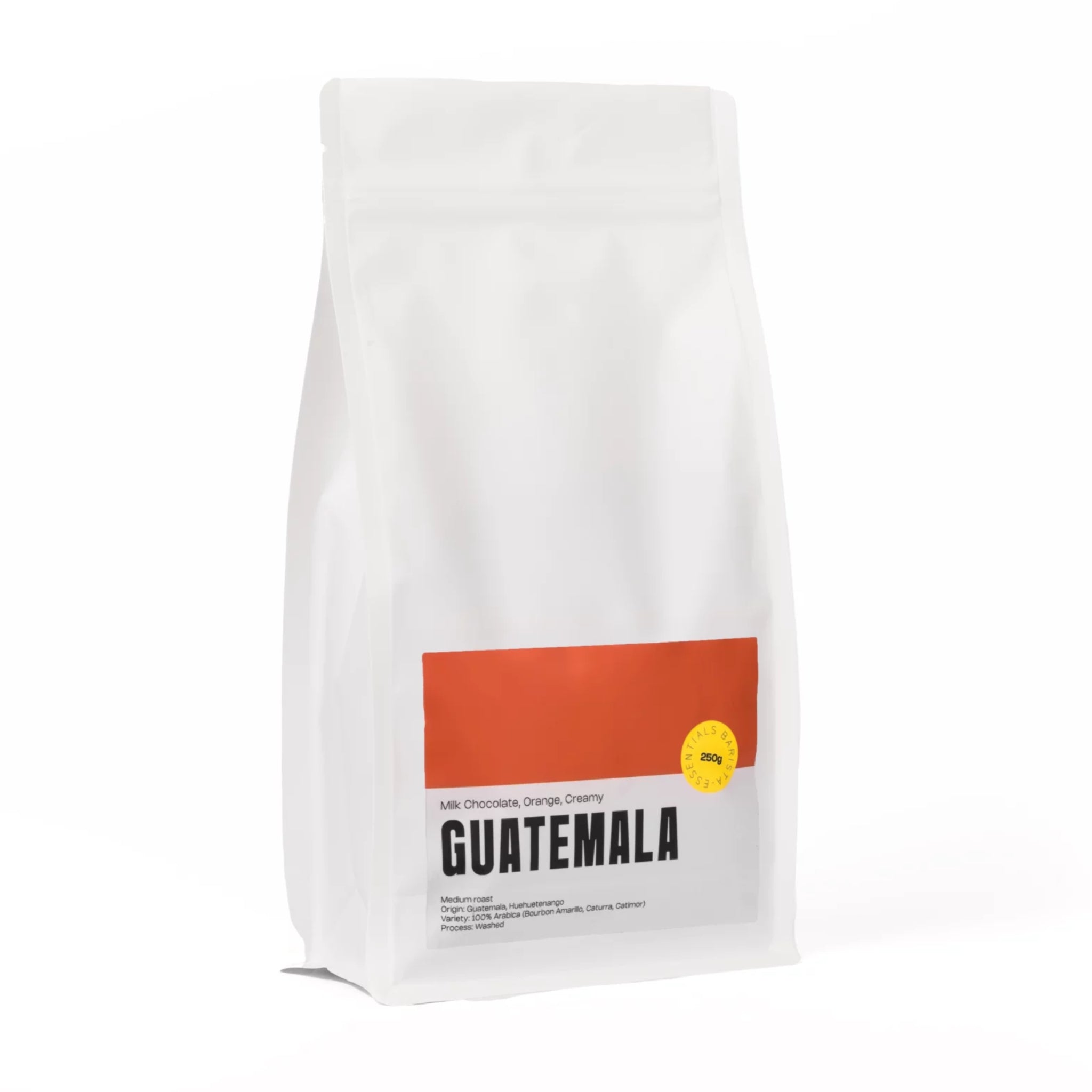 Zakje Guatemala Koffiebonen van Barista Essentials met volle smaak en chocoladetonen.
