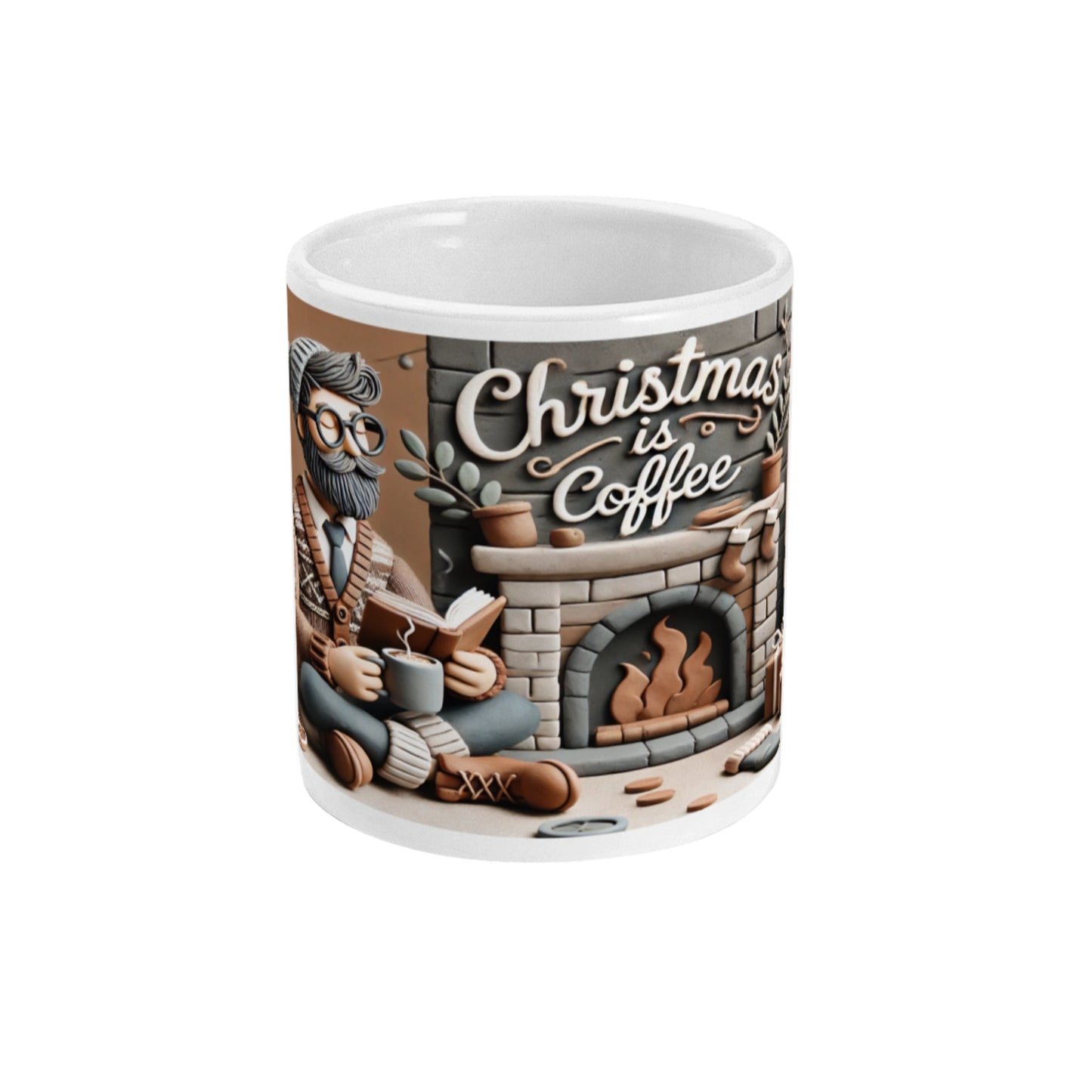 kerstmok met hipster design en Christmas is Coffee tekst van de Barista Shop 2