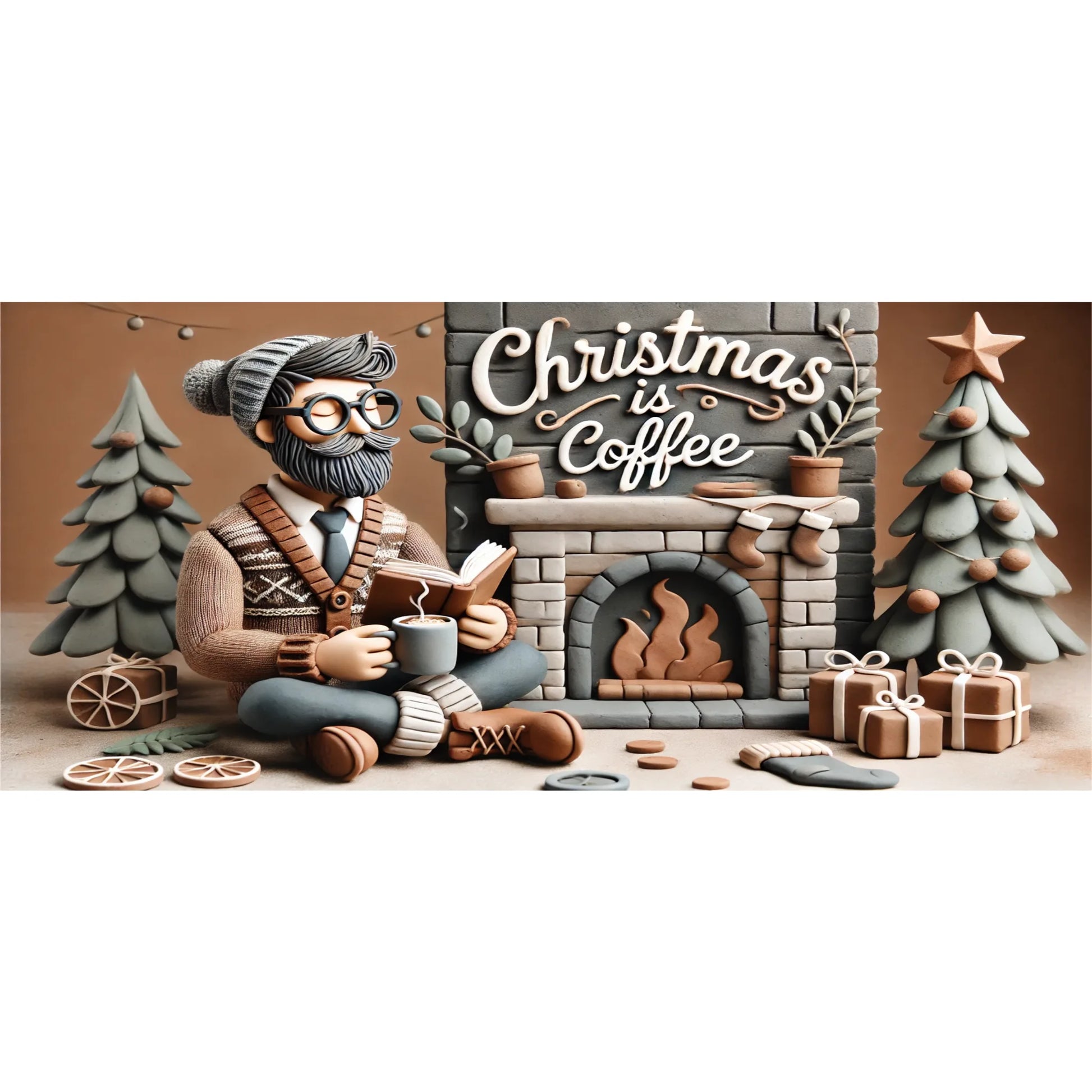 kerstmok met hipster design en Christmas is Coffee tekst van de Barista Shop 4