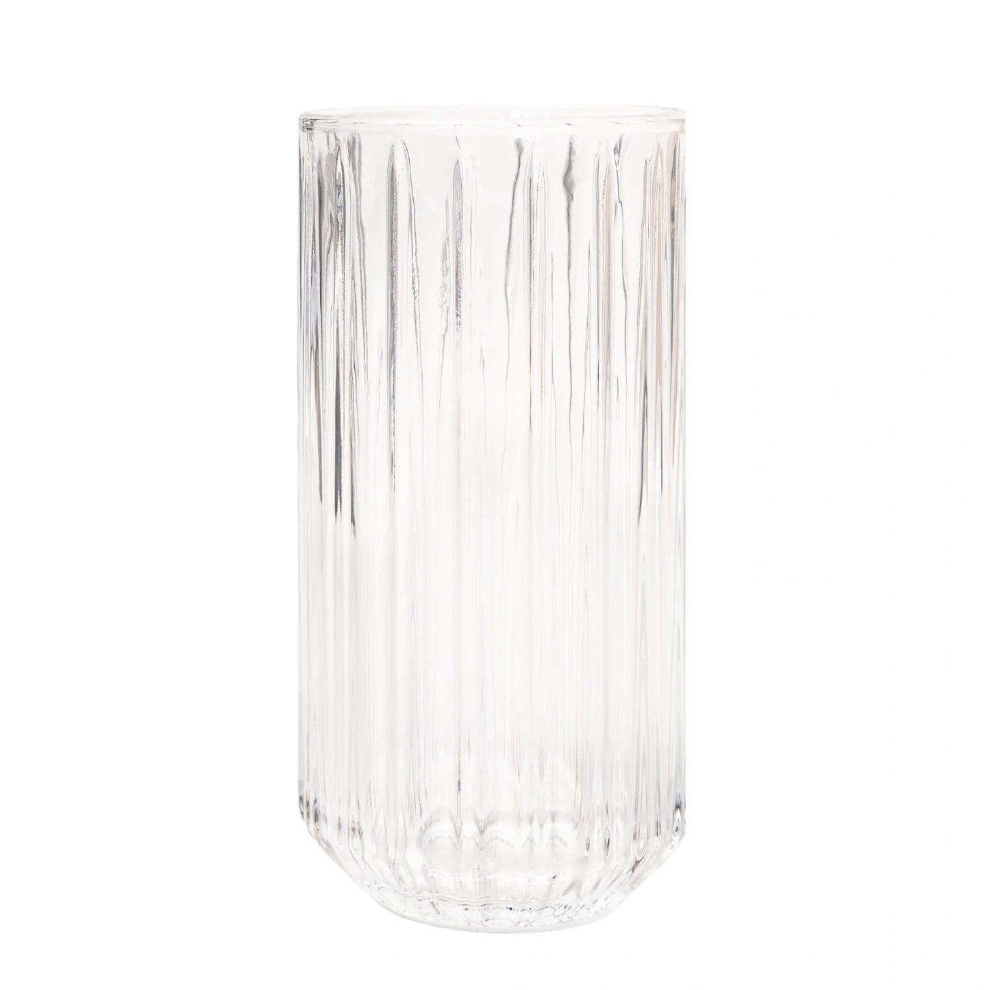 Transparant geribbeld latte macchiato glas van 350 ml gemaakt van borosilicaatglas