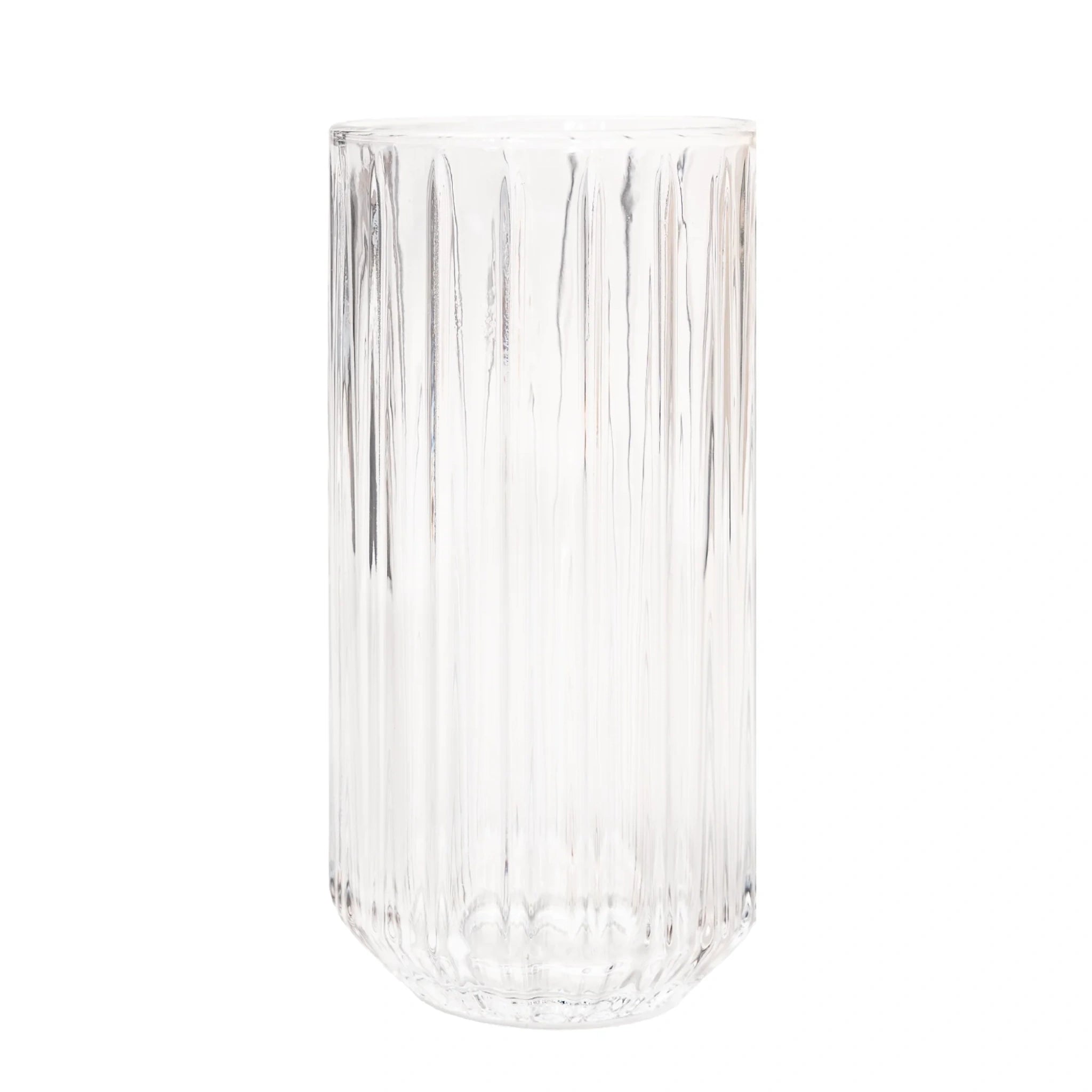 Transparant geribbeld latte macchiato glas van 350 ml gemaakt van borosilicaatglas