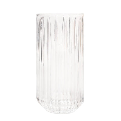Transparant geribbeld latte macchiato glas van 350 ml gemaakt van borosilicaatglas