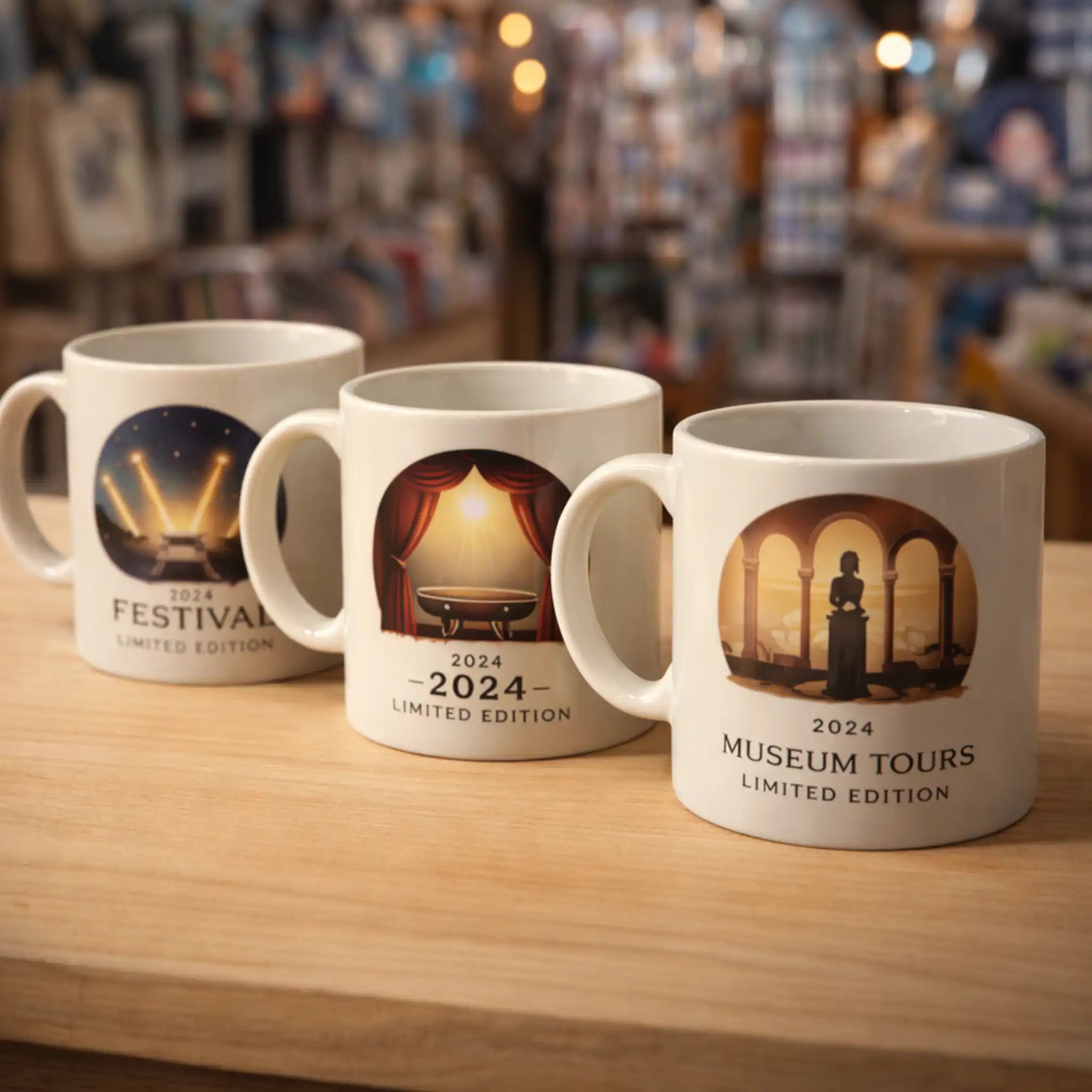 Gepersonaliseerde mokken als limited-edition merchandise voor events en attracties, ideaal voor kleine oplages en tijdelijke campagnes.