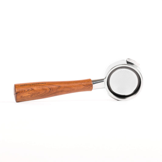 Naked portafilter 58 mm hout voor Bezzera: los op een witte achtergrond