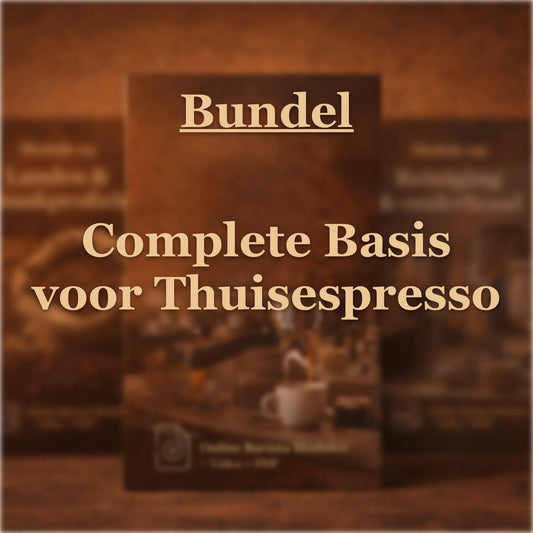 De complete Online Barista bundel met modules 2 t/m 9, inclusief introductiemodule. Voor maximale grip op espresso thuis, koffiedranken maken en koffiebonen kopen.
