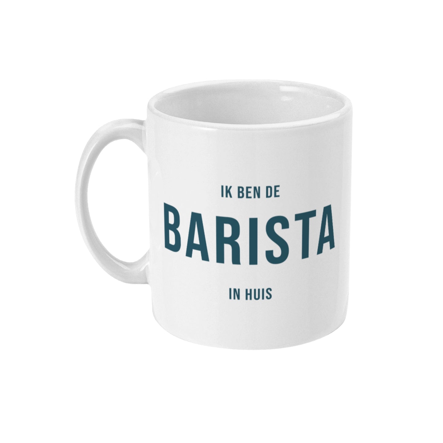 Persoonlijke koffie mok met naam en tekst ik ben de barista in huis