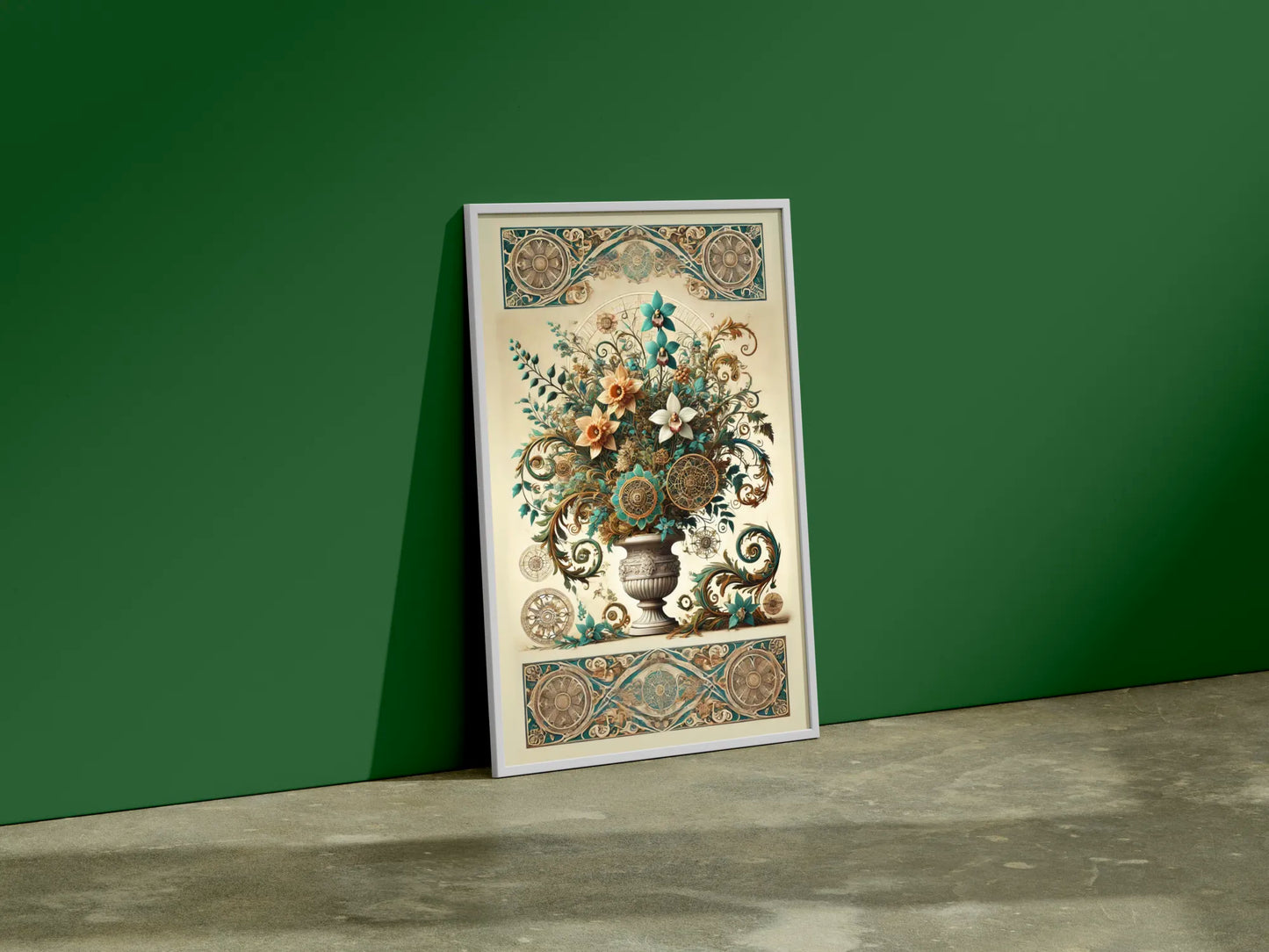 Wanddecoratie | Art Nouveau Bloemontwerp