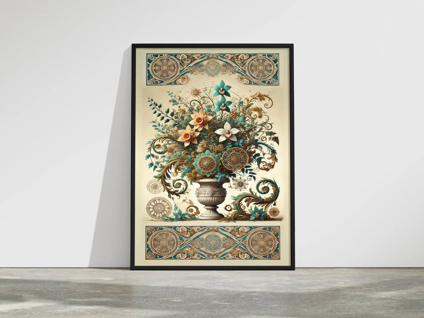 Wanddecoratie | Art Nouveau Bloemontwerp