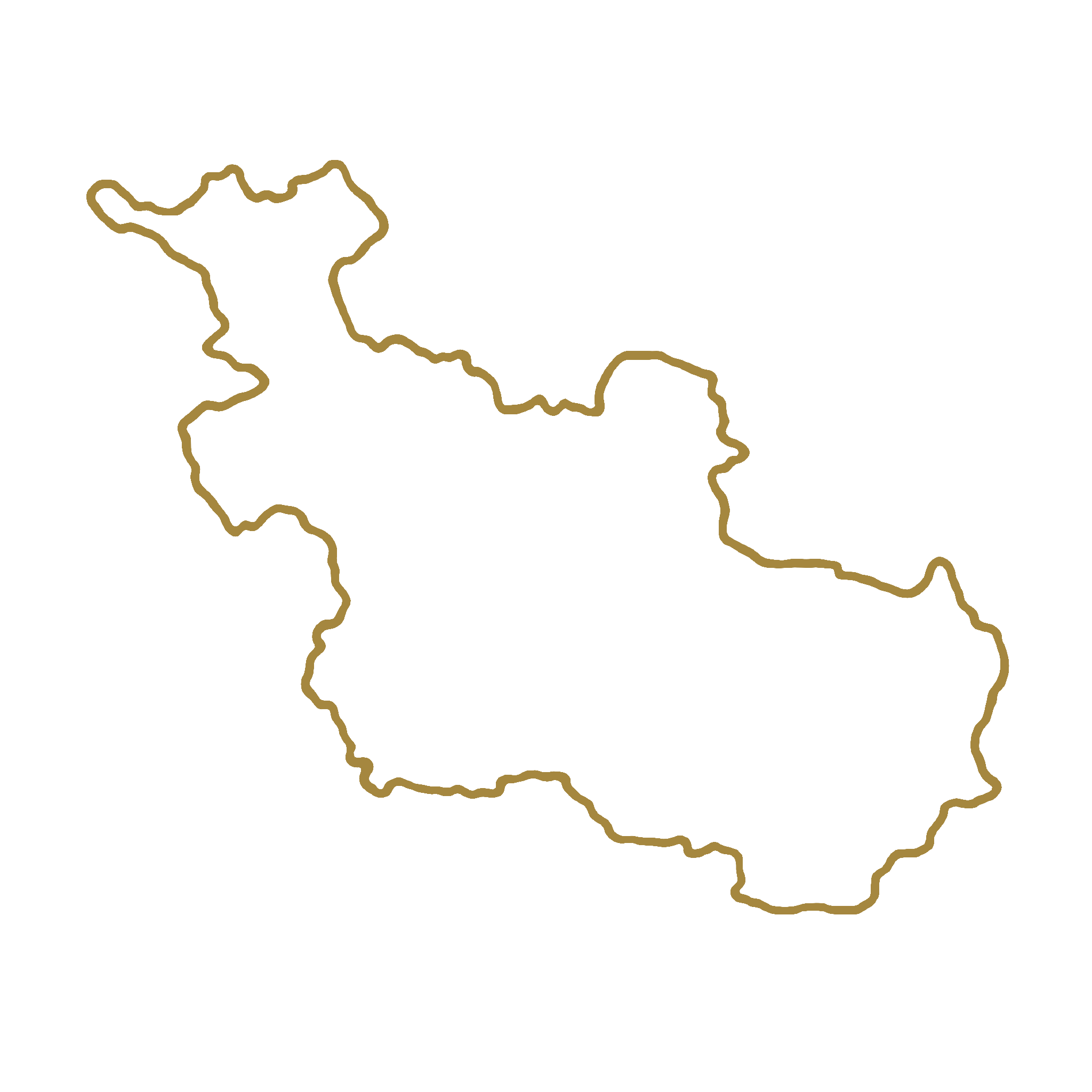 Contourlogo van de provincie Overijssel met een goudkleurige lijn.