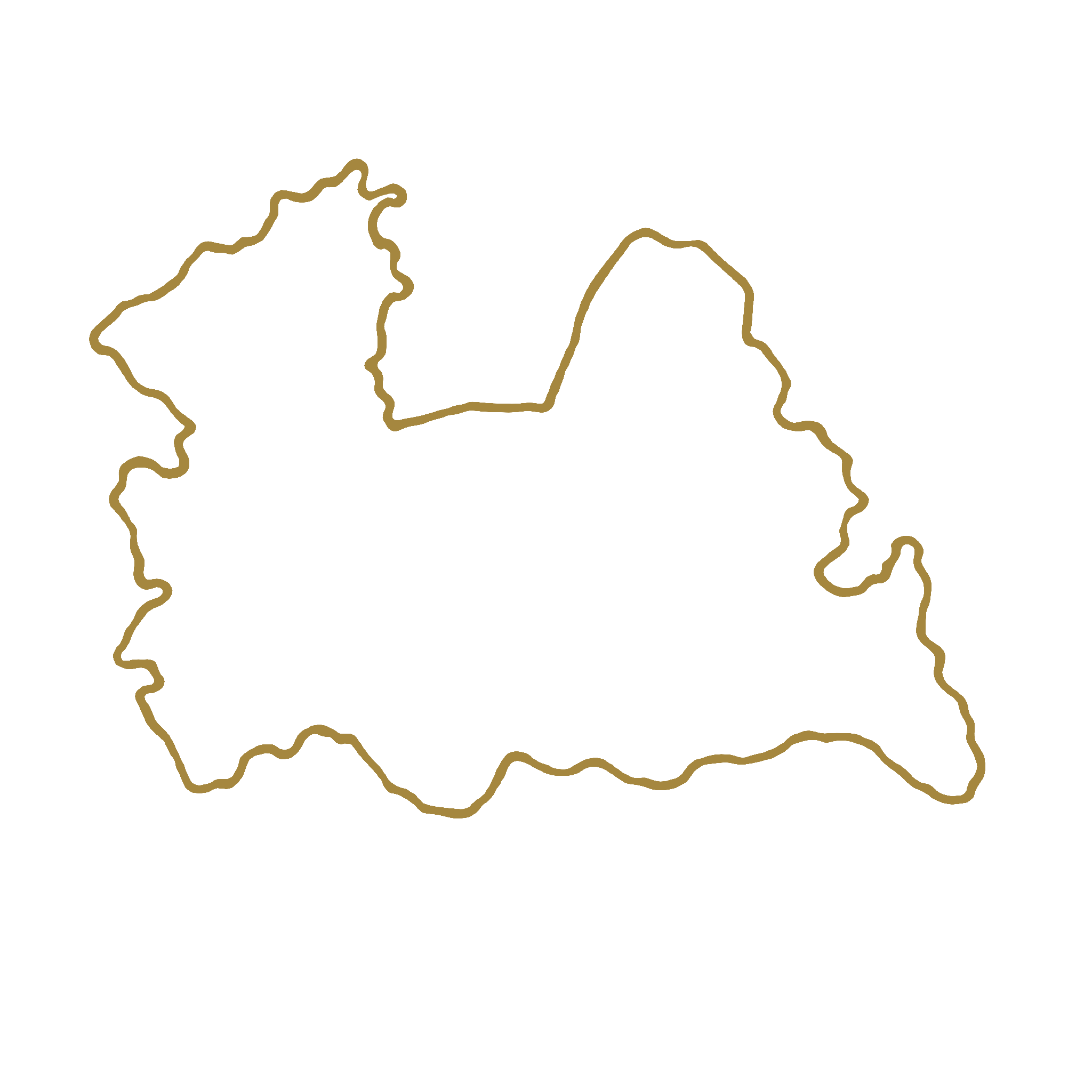 Contourlogo van de provincie Utrecht met een goudkleurige lijn.