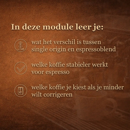 Overzicht van wat je leert over het verschil tussen single origin en espressoblend en welke koffie beter werkt voor espresso