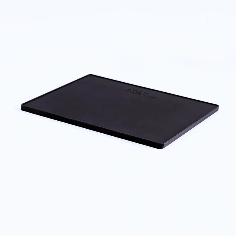 Zwarte siliconen tamping mat van Barista Essentials – antislip ondergrond voor espresso bereiden