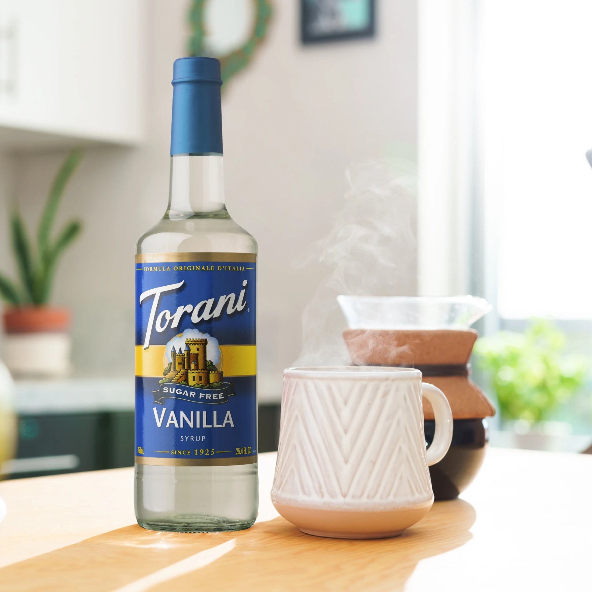 Torani suikervrije vanillesiroop voor een luxe, suikerarm koffiemoment – ideaal voor keto, diabetes en bewuste koffieliefhebbers
