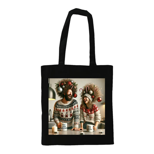 Tote tas met hilarisch Kerstmis thema You look awesome