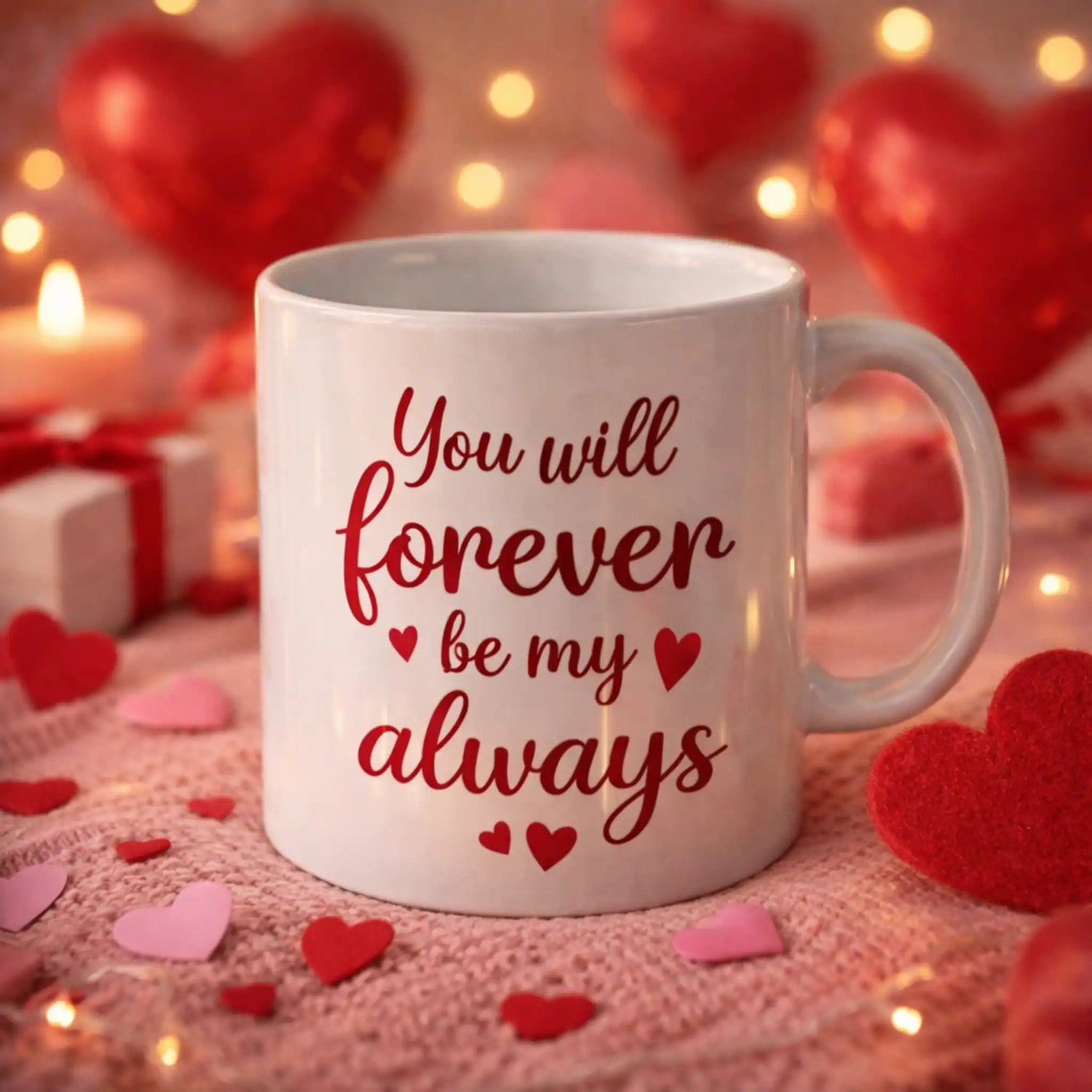 Valentijnsmok met romantische liefdesquote You will forever be my always, perfect cadeau voor je geliefde