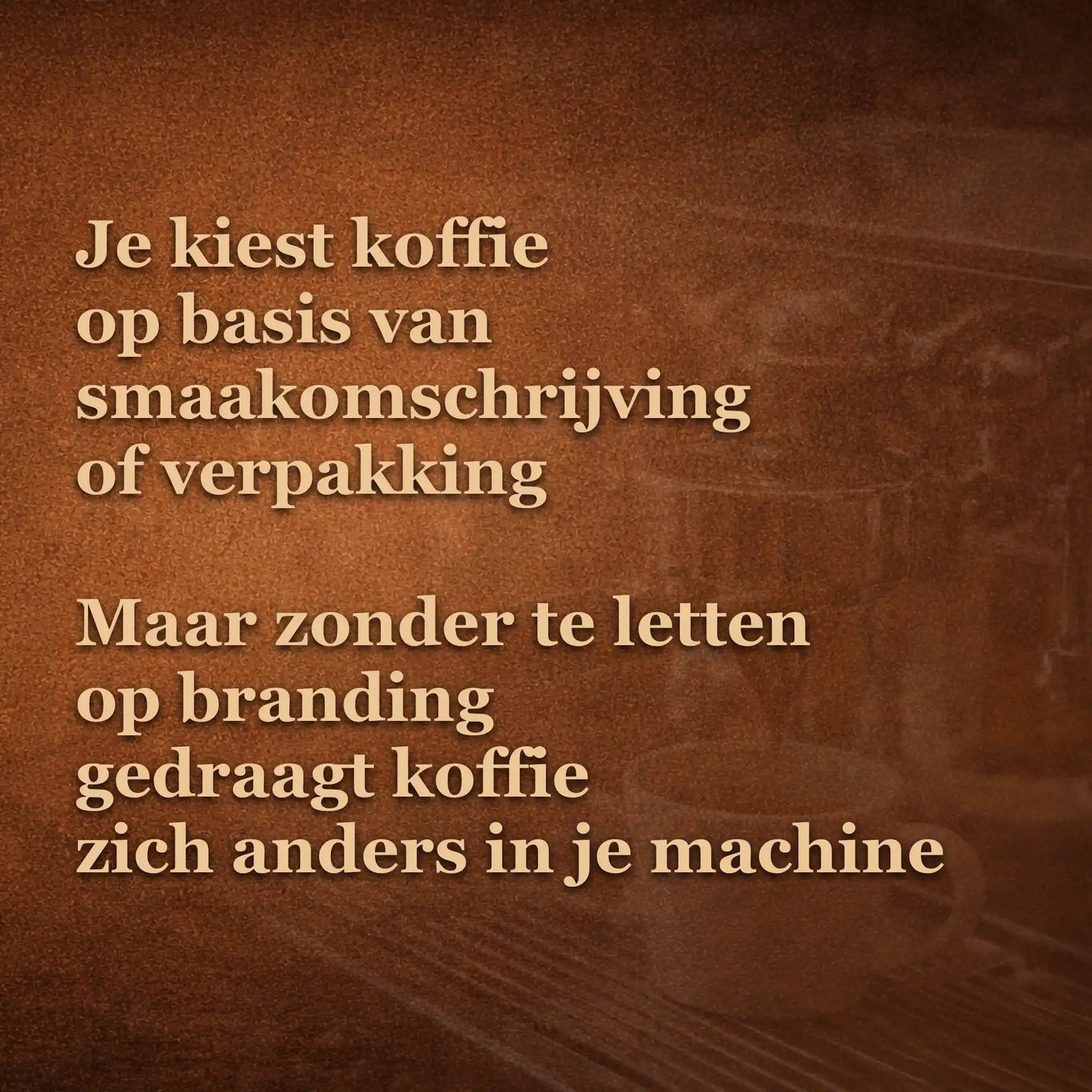 Koffiedrinker kiest koffie op verpakking of smaakomschrijving maar krijgt zure of bittere espresso door verkeerde branding keuze