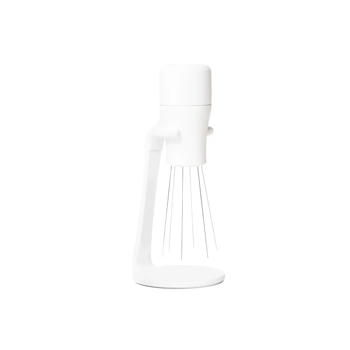 Witte WDT-tool met houder voor espresso puck-prep en het verdelen van gemalen koffie in de filterdrager